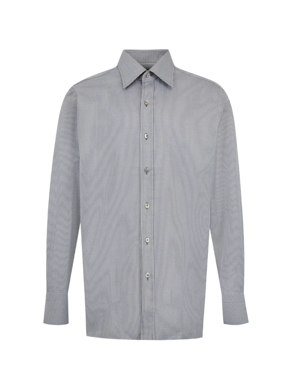 TOM FORD micro-patterned classic-fit shirt - Grey