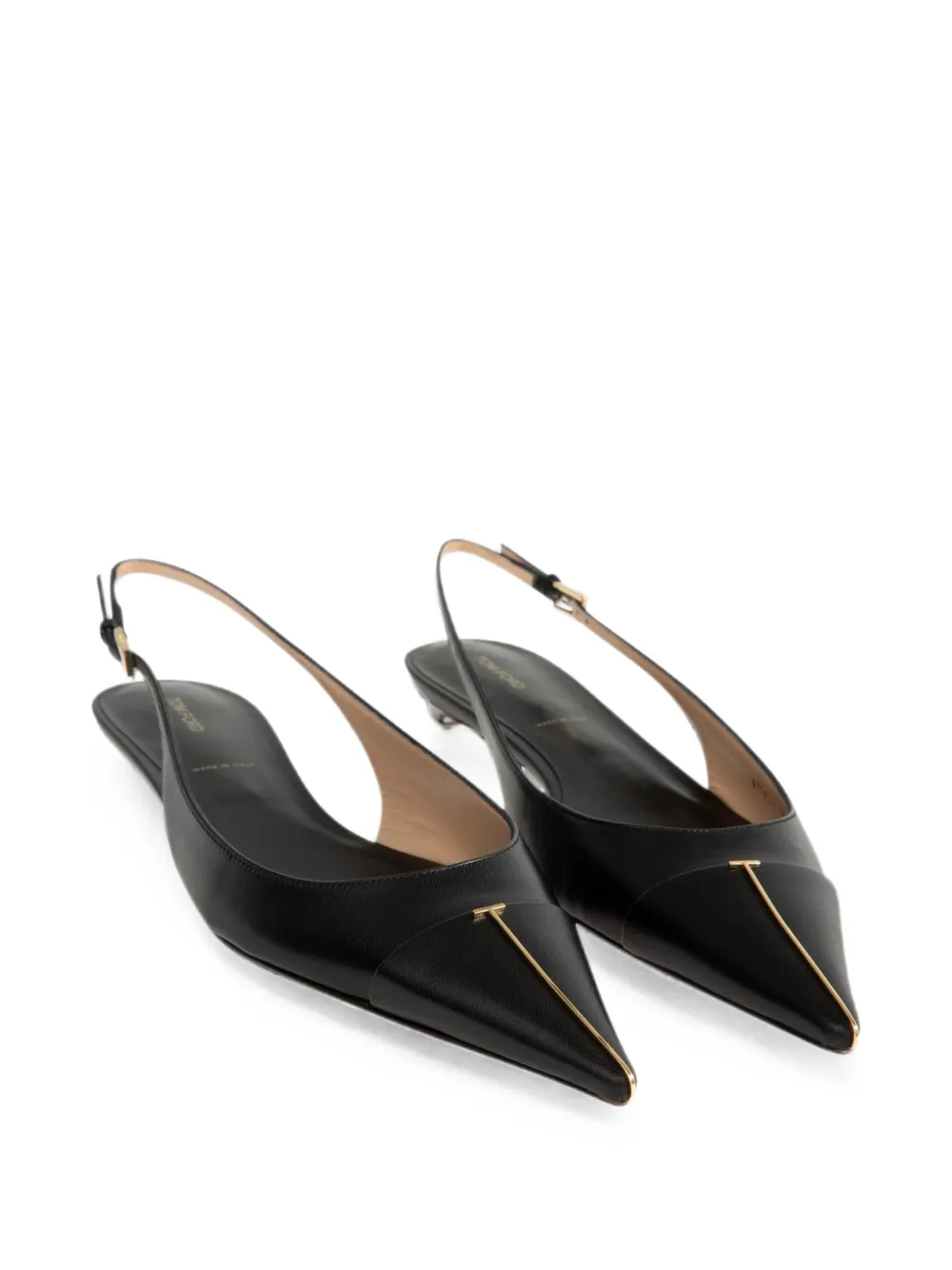 TOM FORD Thea slingback ballerina's van glanzend leer Zwart