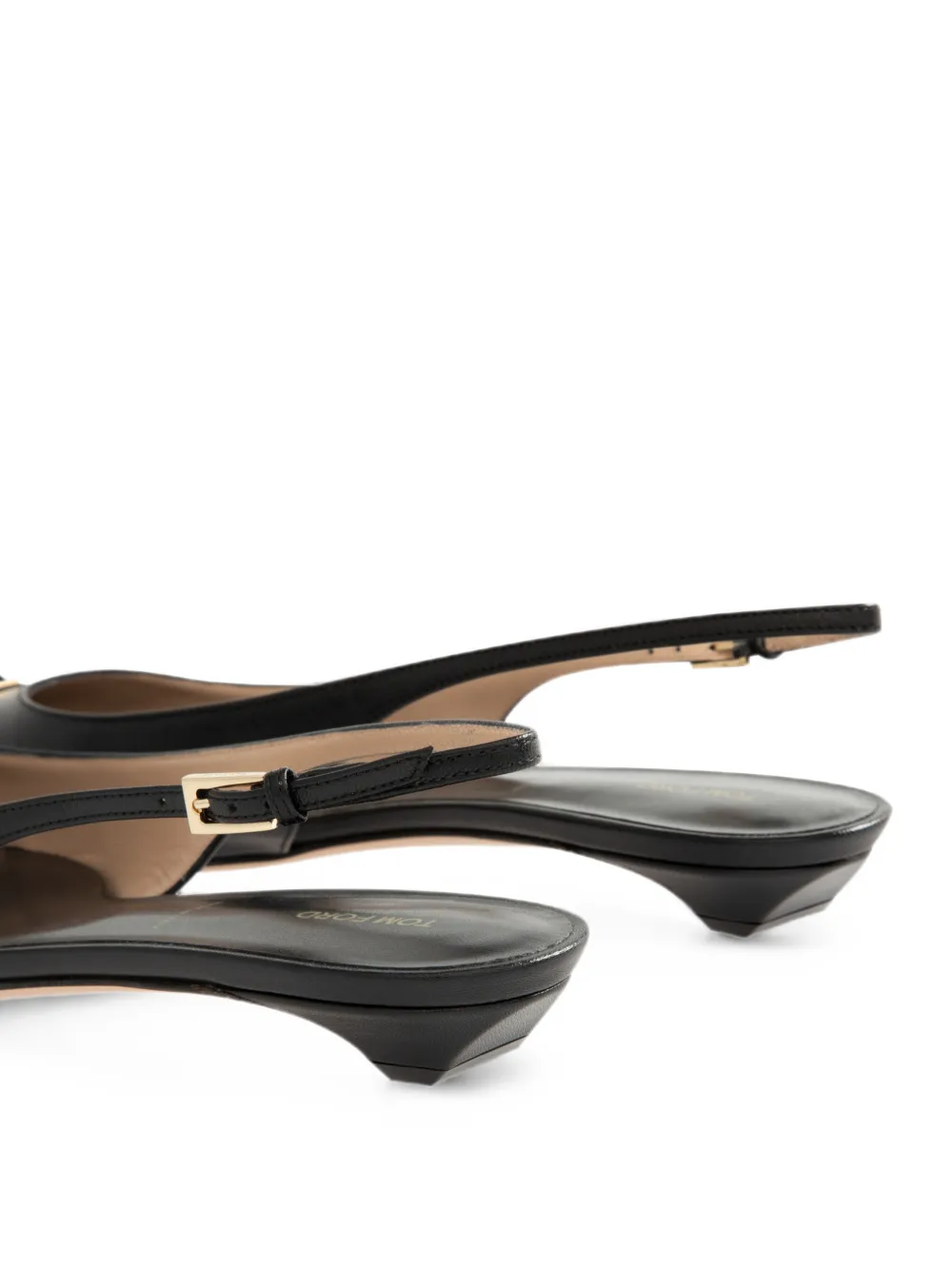 TOM FORD Thea slingback ballerina's van glanzend leer Zwart