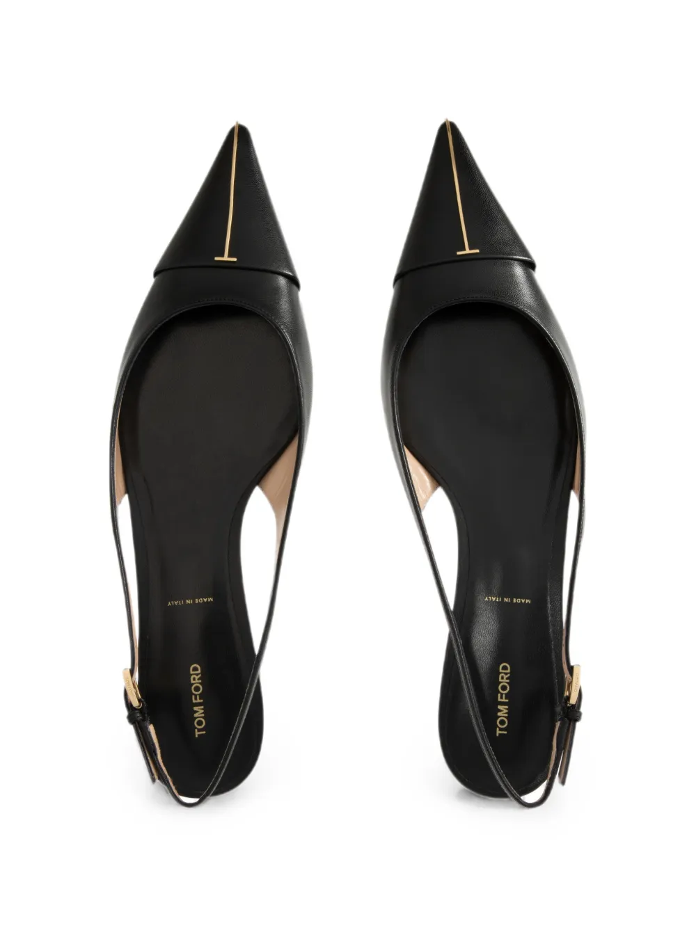 TOM FORD Thea slingback ballerina's van glanzend leer Zwart