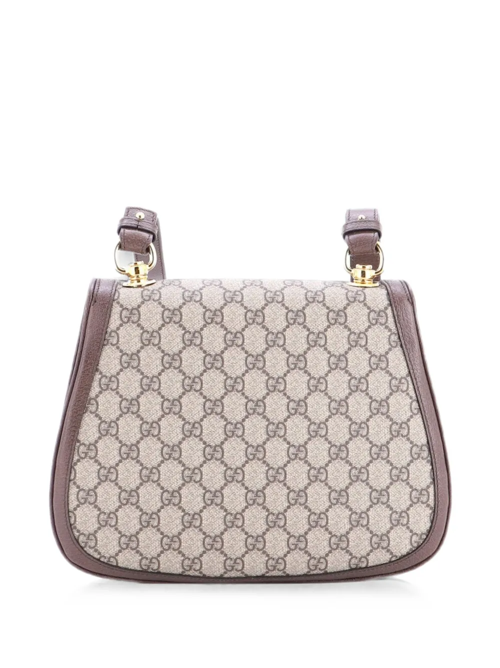 Pre-owned Gucci Blondie Nm Top Handle Bag Gg Coated Canvas Medium Satchel In Brown