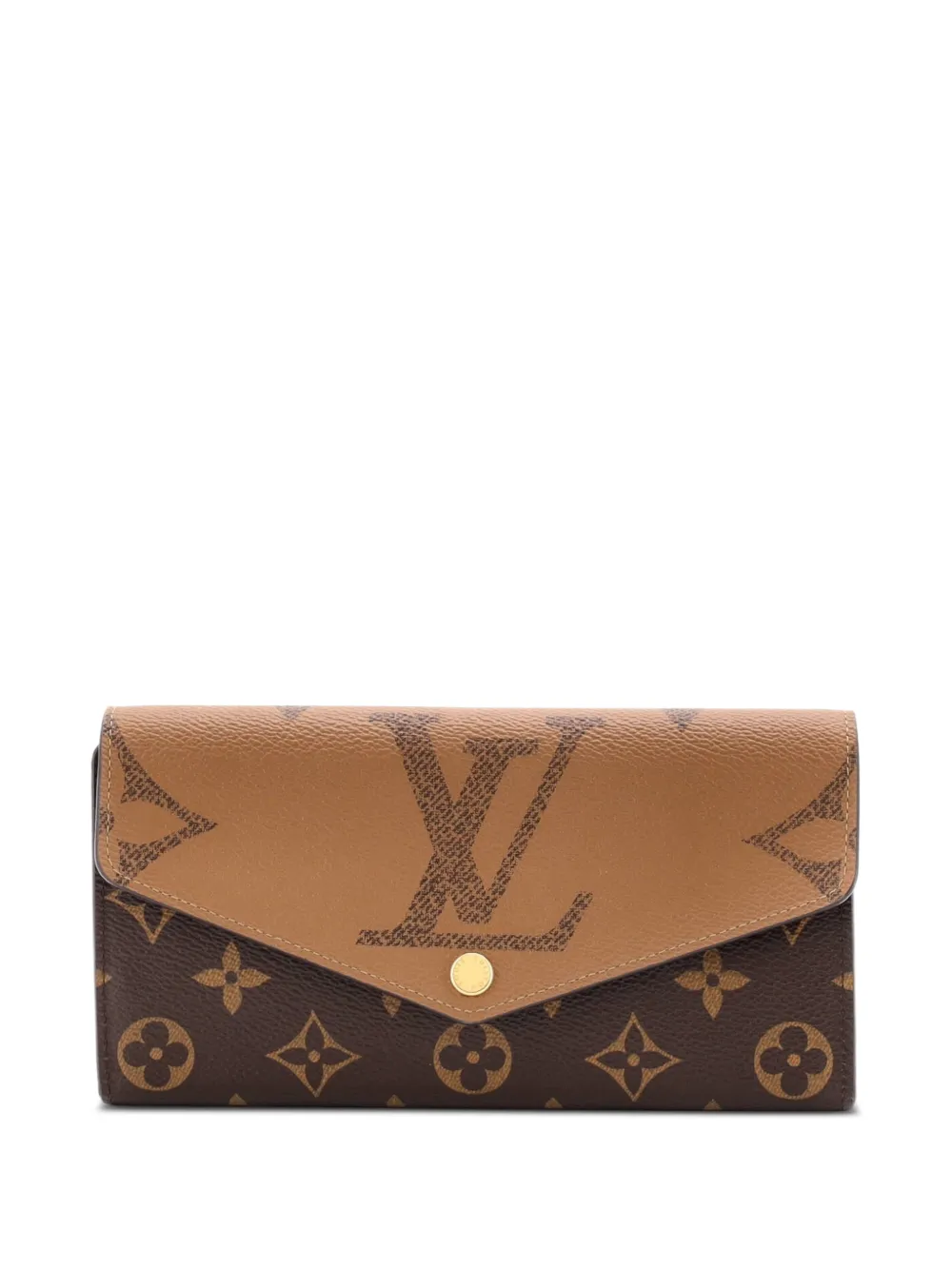 Louis Vuitton Pre-Owned Portafoglio Sarah Wallet NM in tela Reverse Monogram Giant e Monogram - Marrone