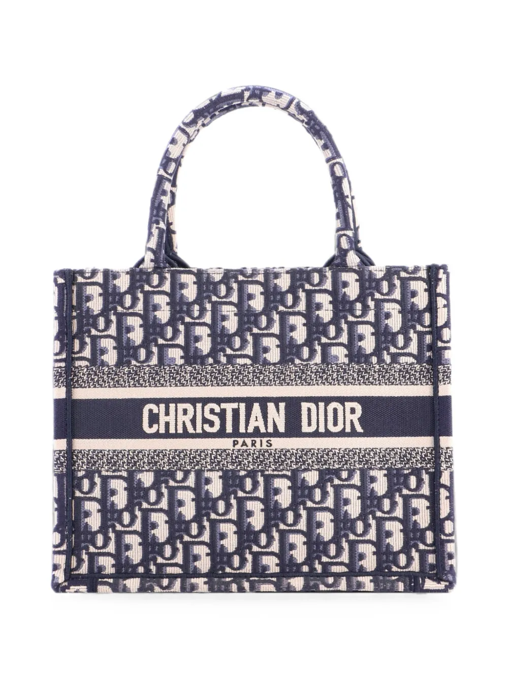 Pre-owned Dior Book Oblique Canvas Small Tote Bag In Blue