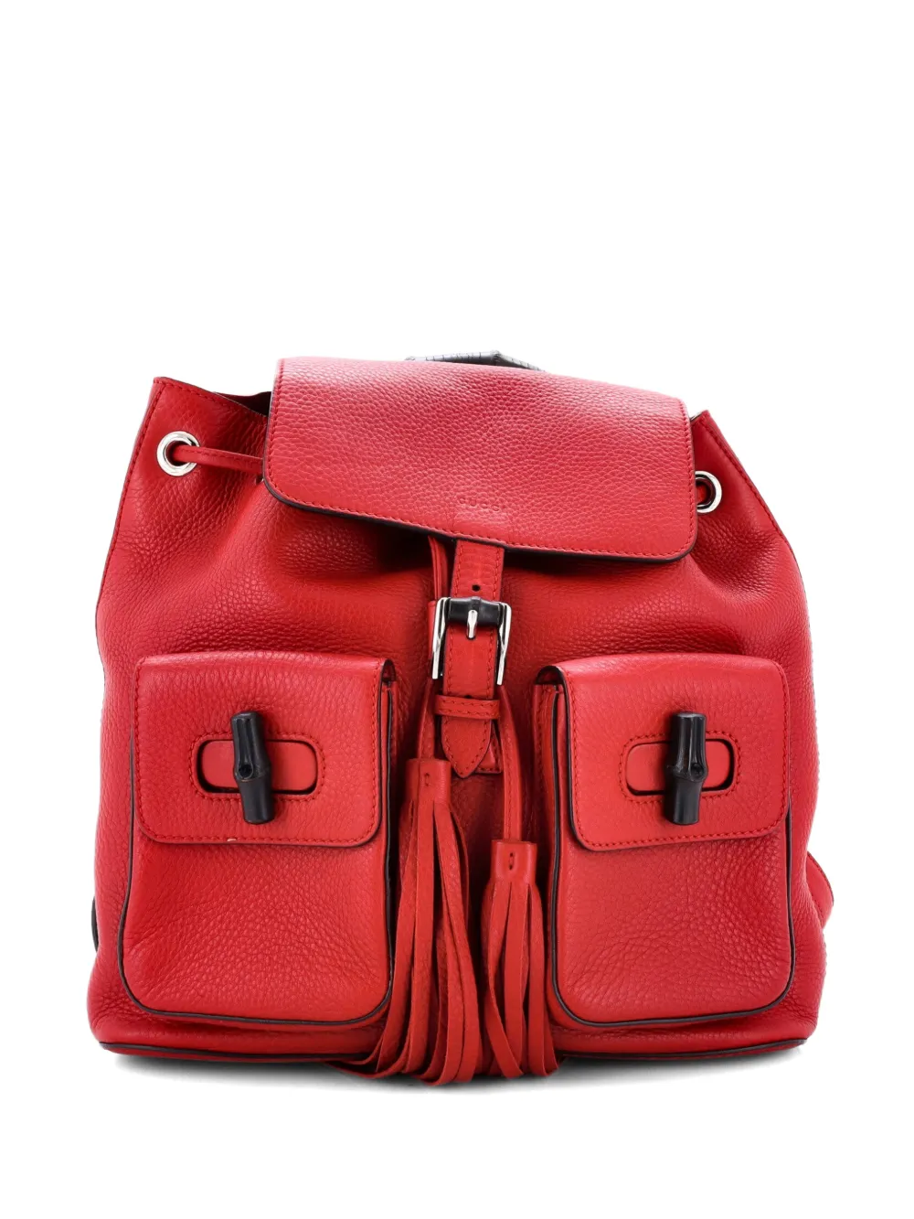 Gucci Pre-Owned Bamboo Tassel Leather Medium backpack - Red