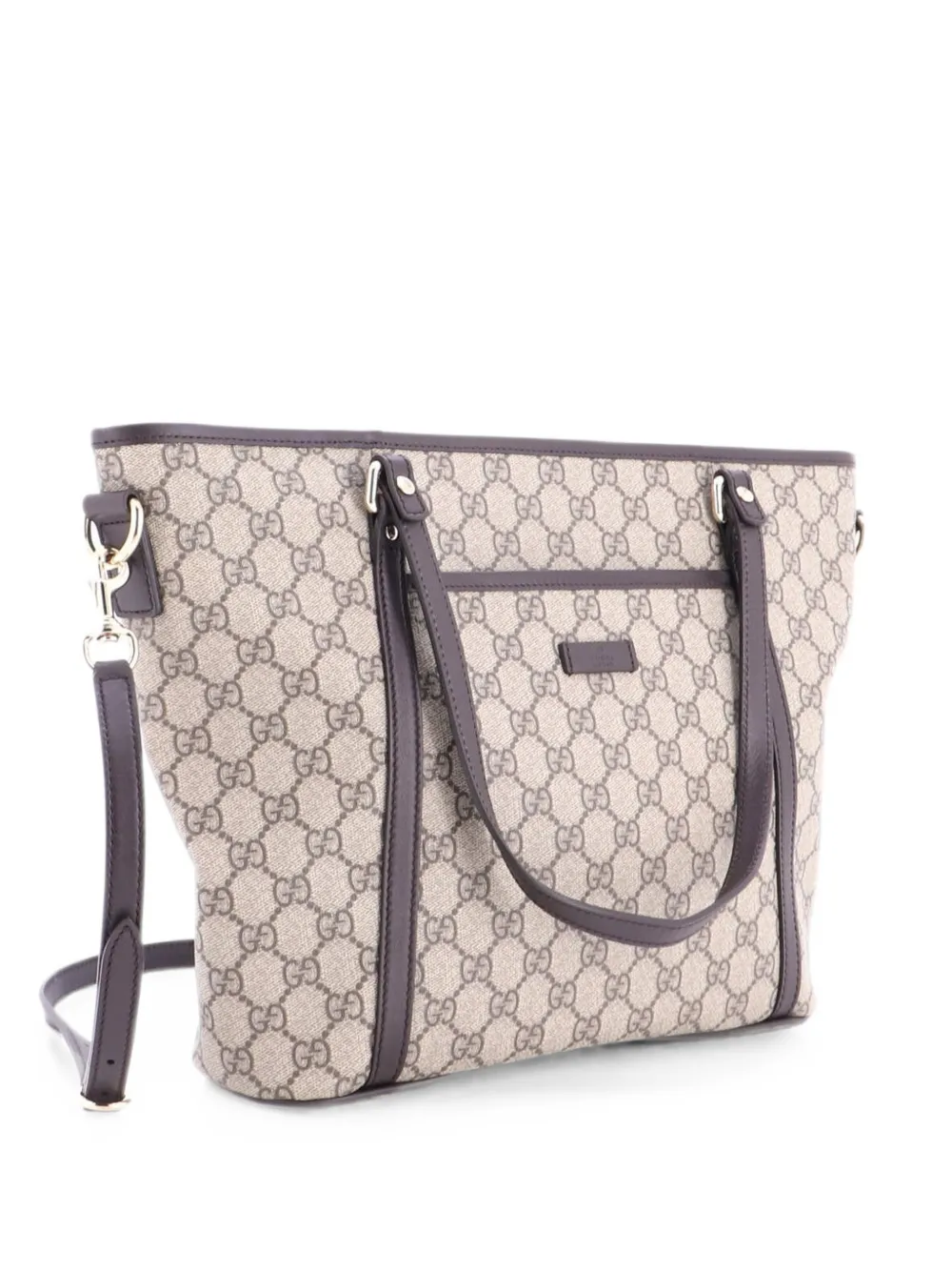 Gucci Pre-Owned Mittelgroßer wandelbarer GG Tote Bag aus beschichtetem Canvas mit Vordertasche - Braun
