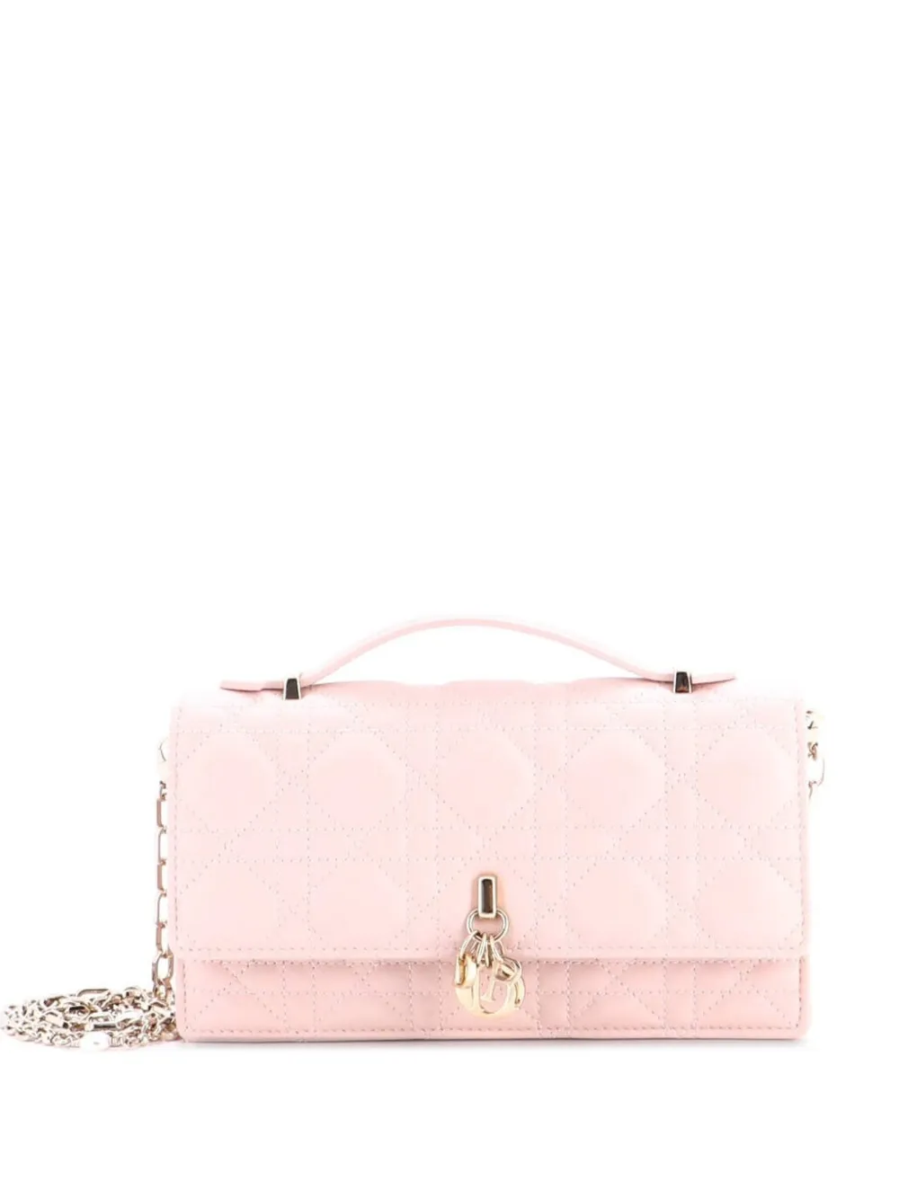 Christian Dior Pre-Owned My Dior Top Handle Flap Bag Cannage Quilt Lambskin Mini crossbody bag - Pink
