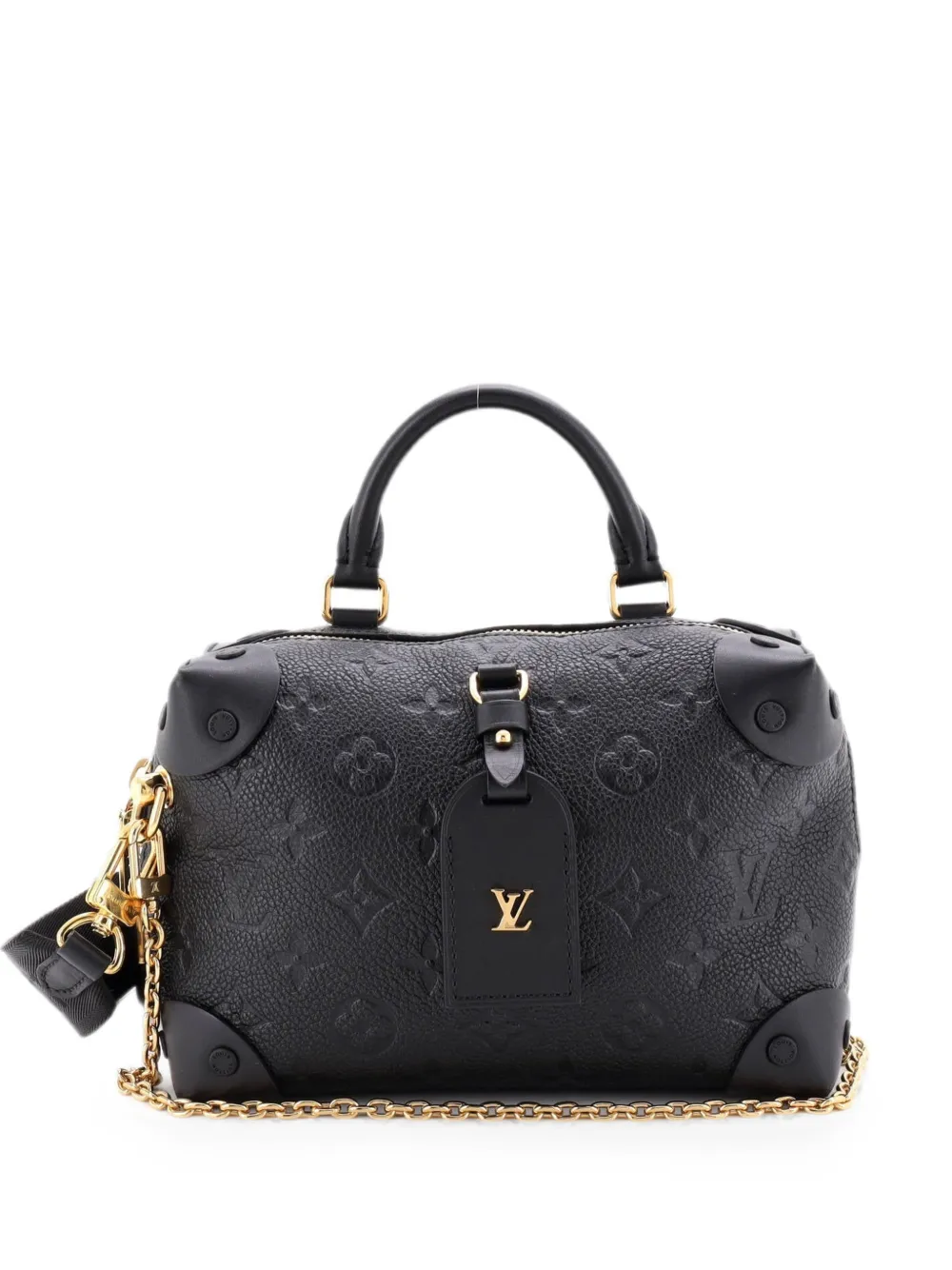 Louis Vuitton Pre-Owned Petite Malle Souple Handbag Monogram Empreinte Leather shoulder bag - Black