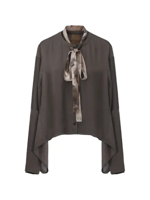 ELYWOOD detachable-ribbon crew-neck shirt