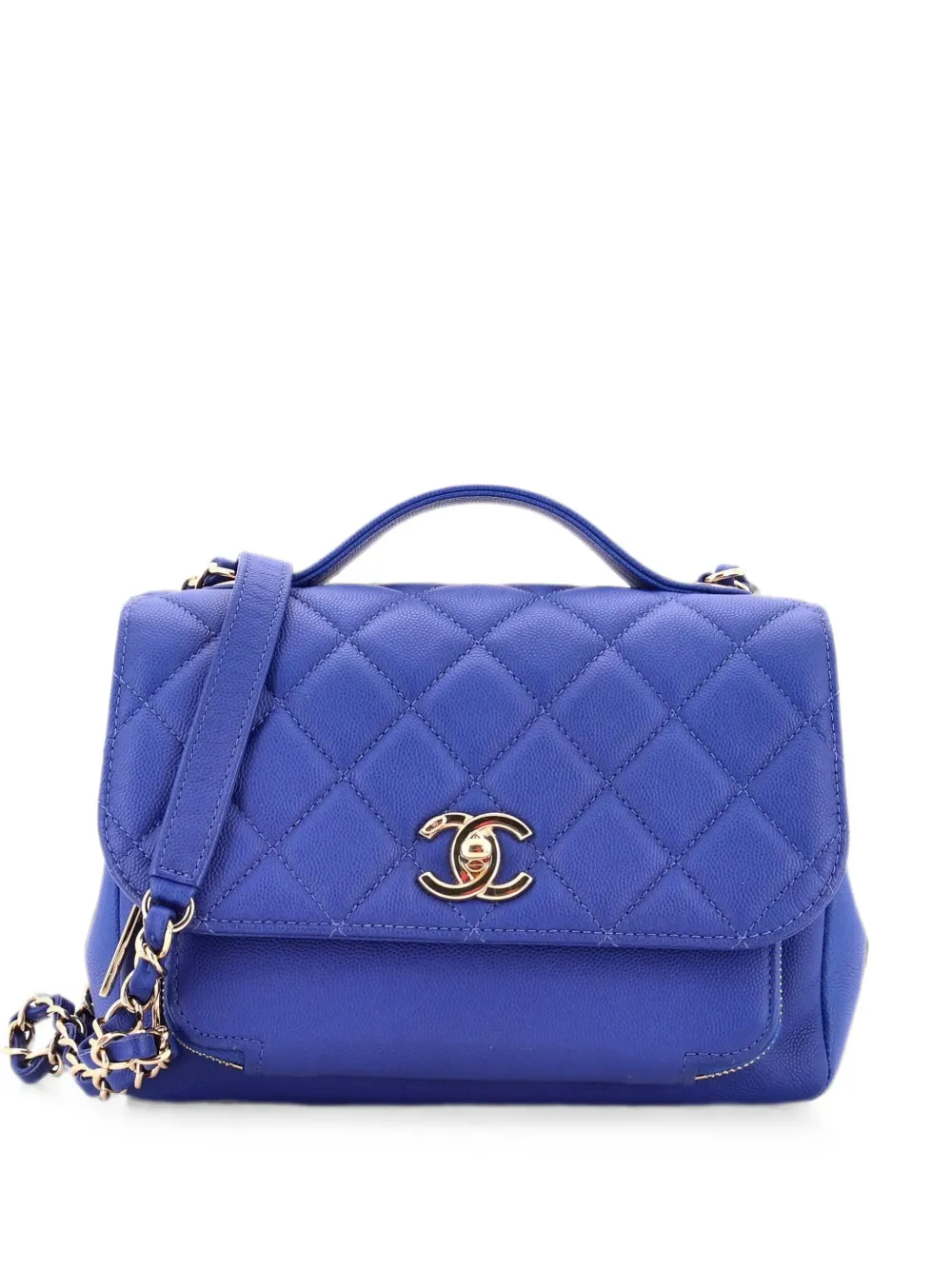 CHANEL Pre-Owned Business Affinity Flap Bag Quilted Caviar Small shoulder bag - Blue