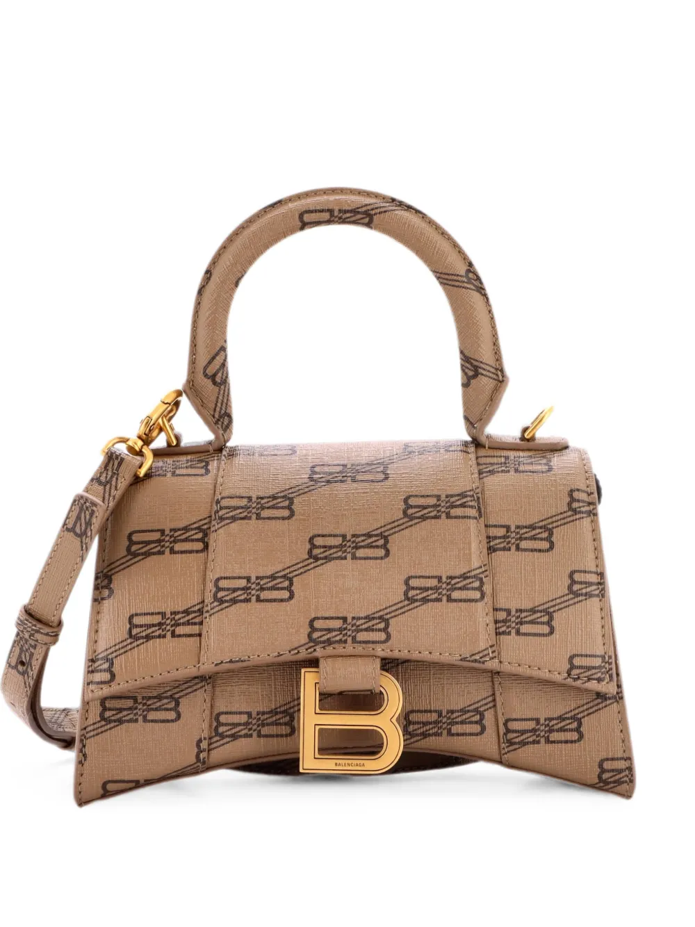 Balenciaga Pre-Owned Hourglass BB XS Umhängetasche aus beschichtetem Canvas - Braun