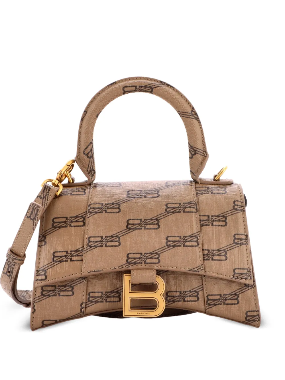 Balenciaga Pre-Owned Borsa a tracolla Hourglass XS in tela cerata BB con manico - Marrone