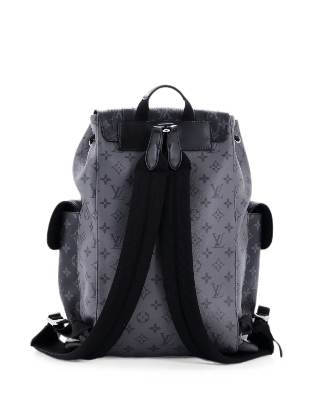 Pre-owned Louis Vuitton Christopher Reverse Monogram Eclipse Canvas Mm Backpack In 黑色