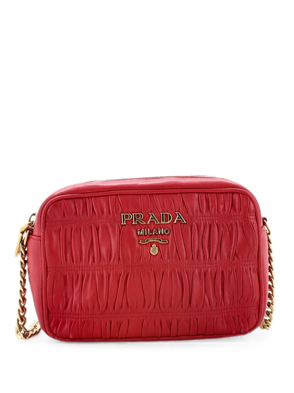 Prada Pre-Owned Mini Gaufre Schultertasche aus Nappaleder - Rot