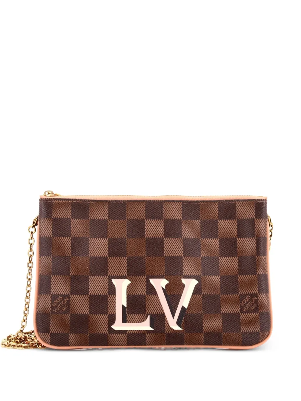 Louis Vuitton Pre-Owned Clutch Damier con doppia zip - Marrone