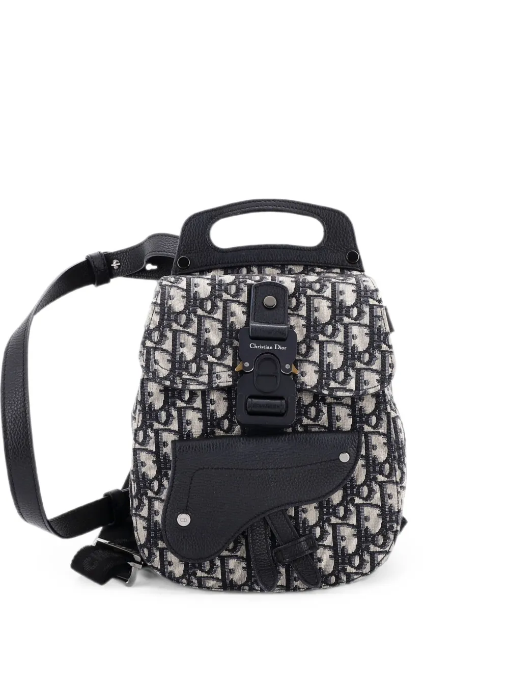 Christian Dior Pre-Owned Zaino Saddle mini in tela con motivo Oblique - Blu