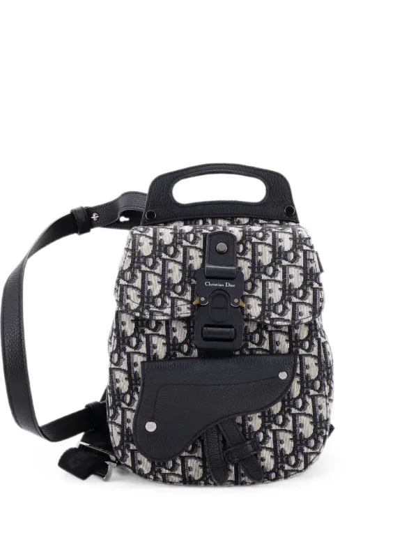 dior mini saddle backpack white Oblique The compact size and different carrying options modernize the style Dior Saddle Mini Canvas White