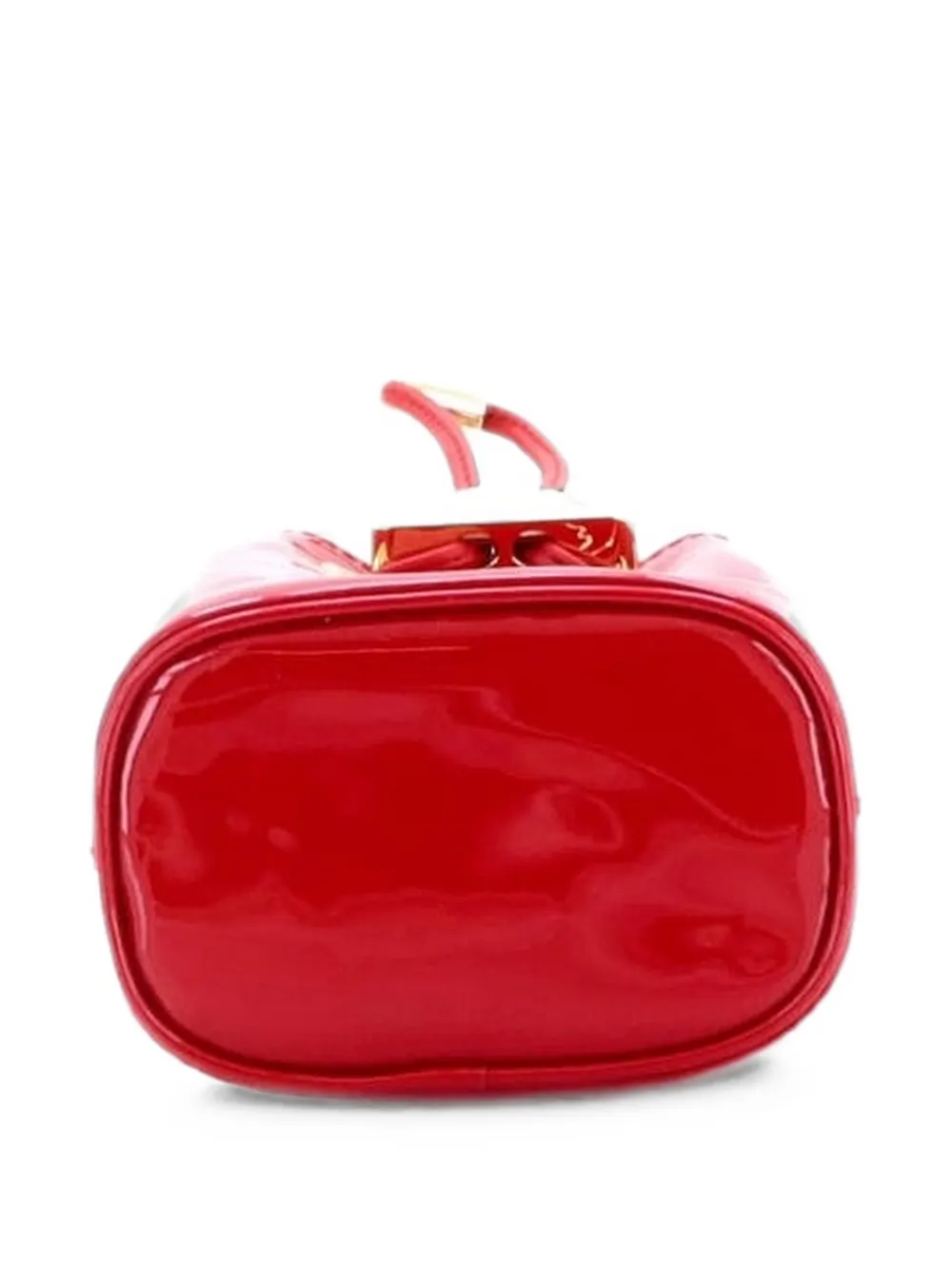 Prada Pre-Owned Mini Beuteltasche aus Lackleder mit Triangel-Logo und Kordelzug - Rot