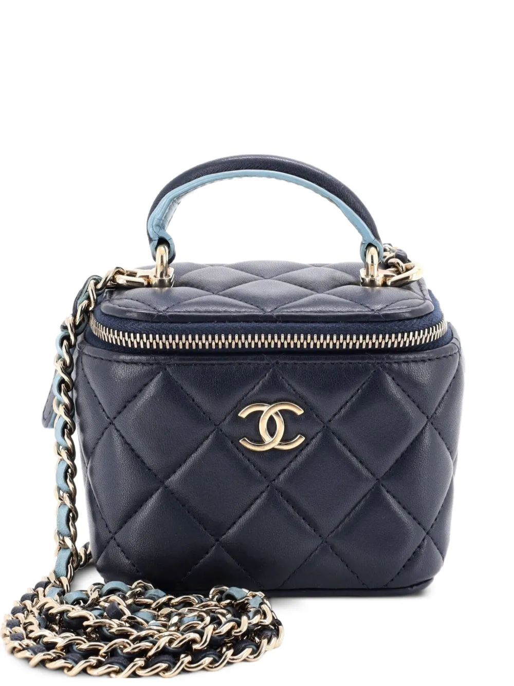 CHANEL Pre-Owned Mini Classic Kosmetiktasche mit Kettensteppung - Blau