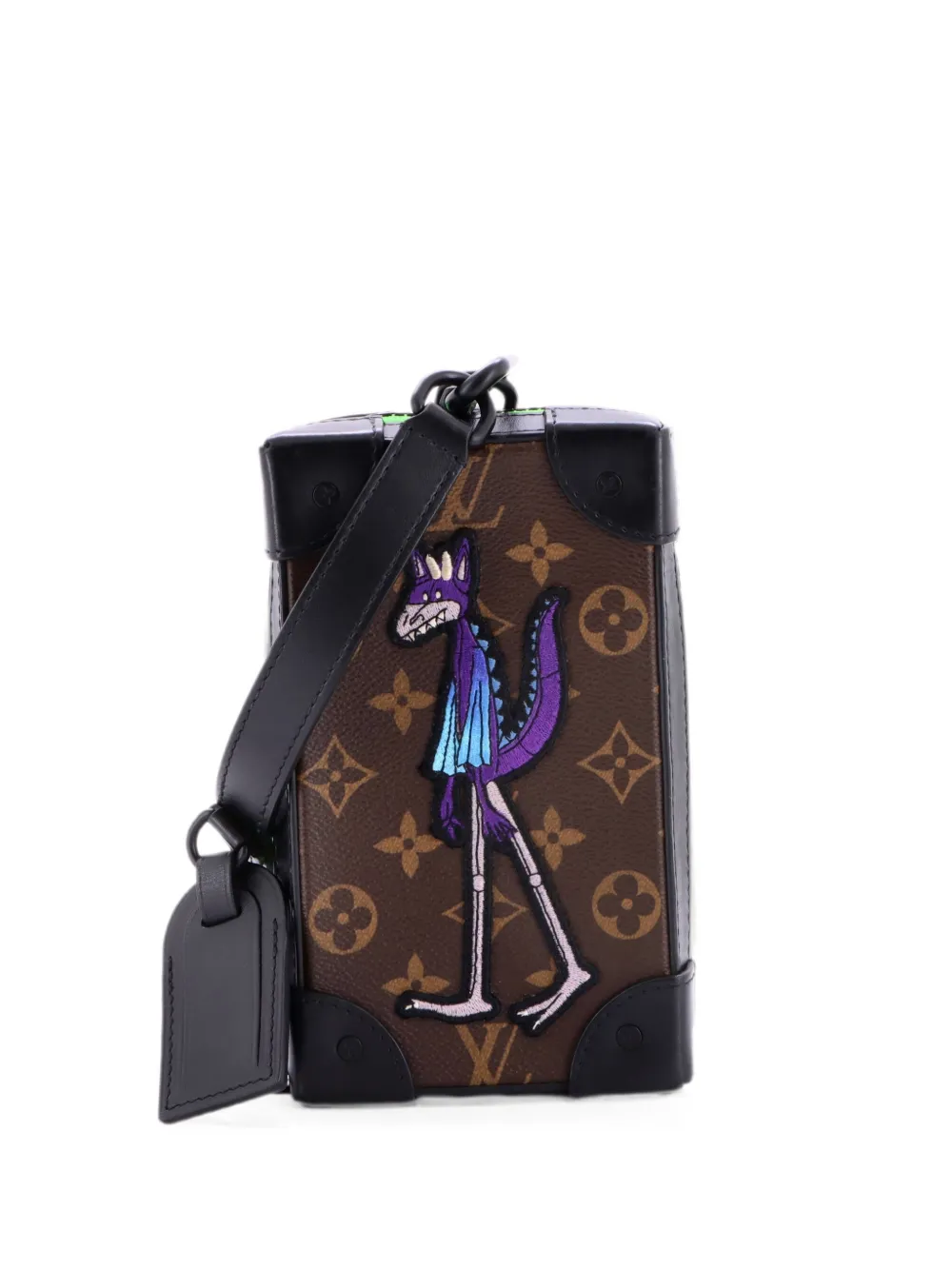 Louis Vuitton Pre-Owned Weiche Monogram Canvas-Umhängetasche mit LV Friends-Patch - Schwarz