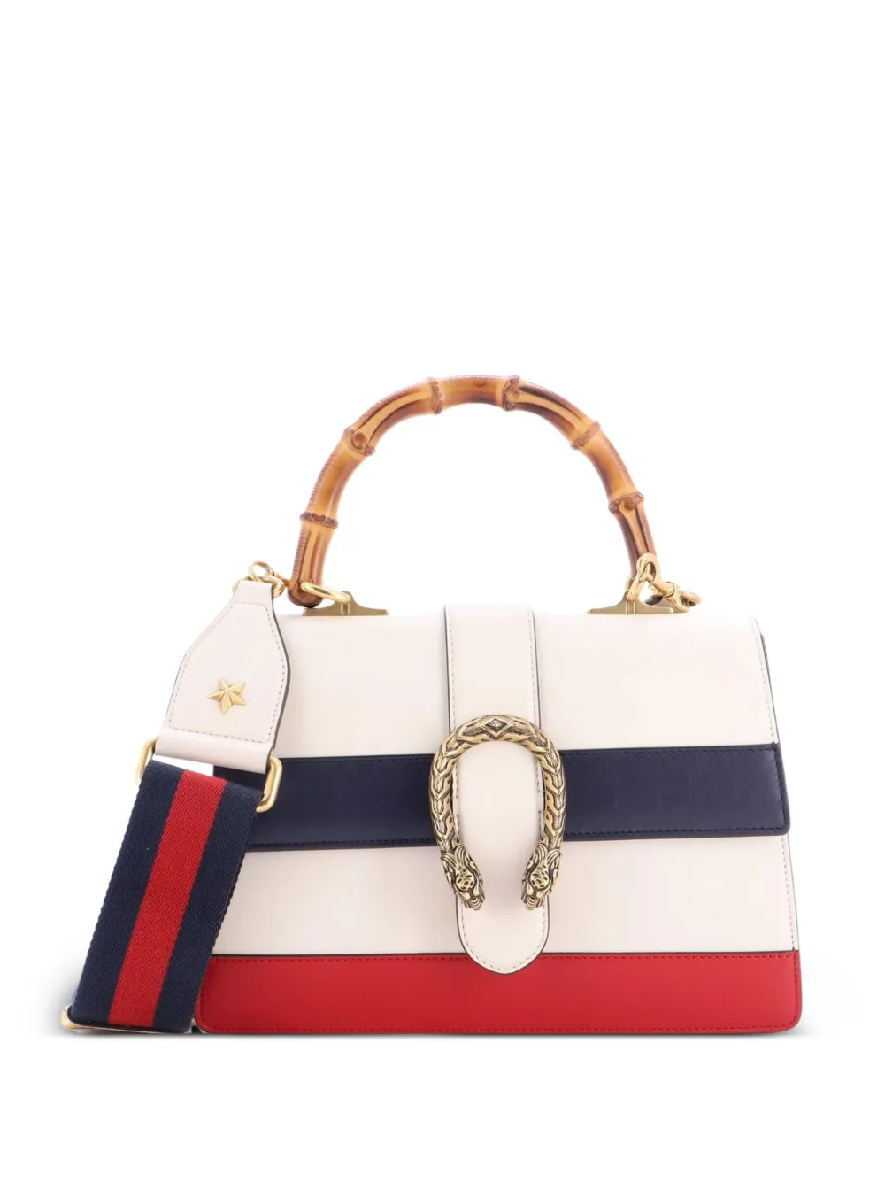 Gucci Pre-Owned Borsa a tracolla Dionysus media in pelle con design color-block e manico in bambù - Blu