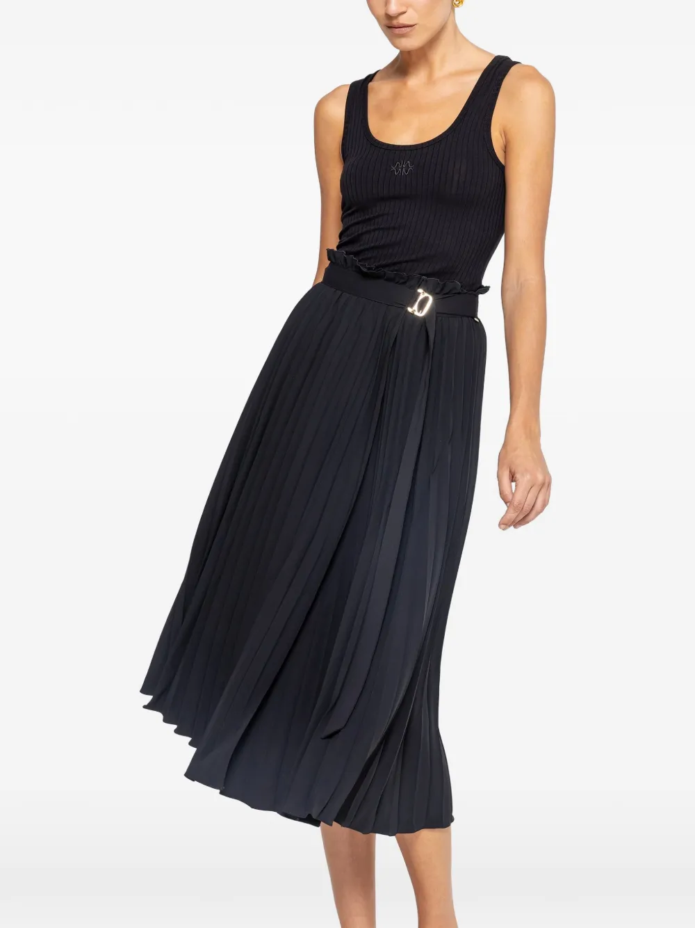 NISSA High waist plooirok Zwart