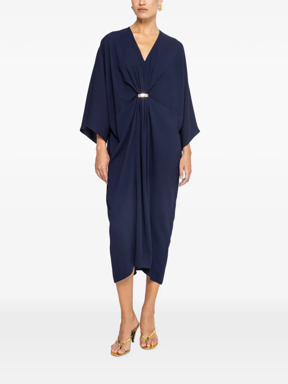 NISSA relaxed-fit V-neck dress - Blue
