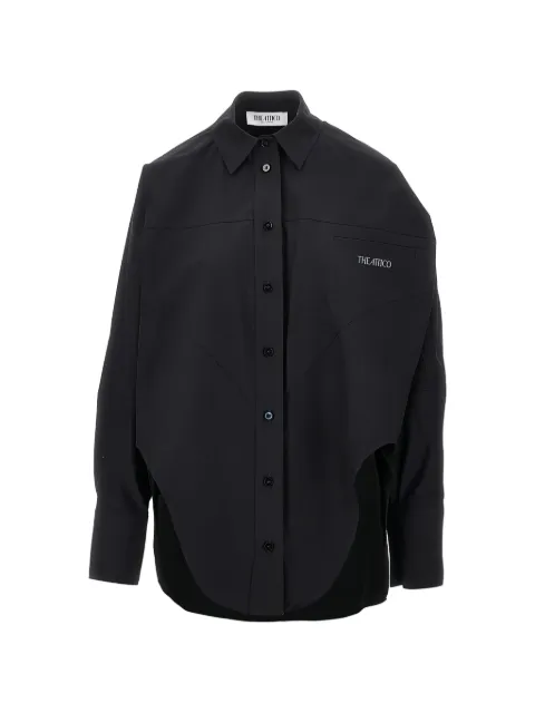 The Attico embroidered-logo cotton top