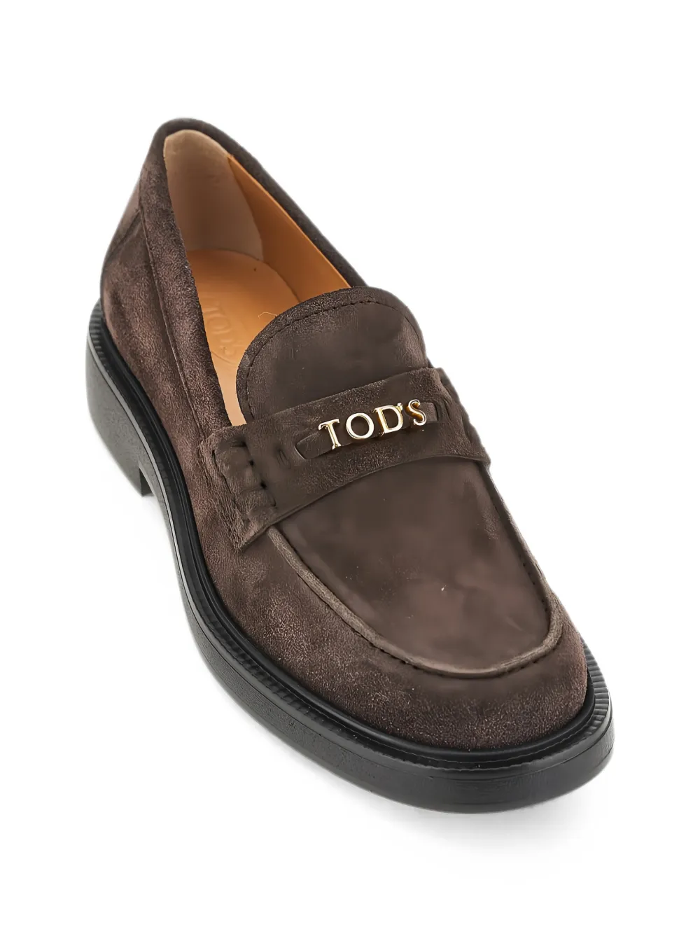 Tod's logo-plaque suede loafers Bruin