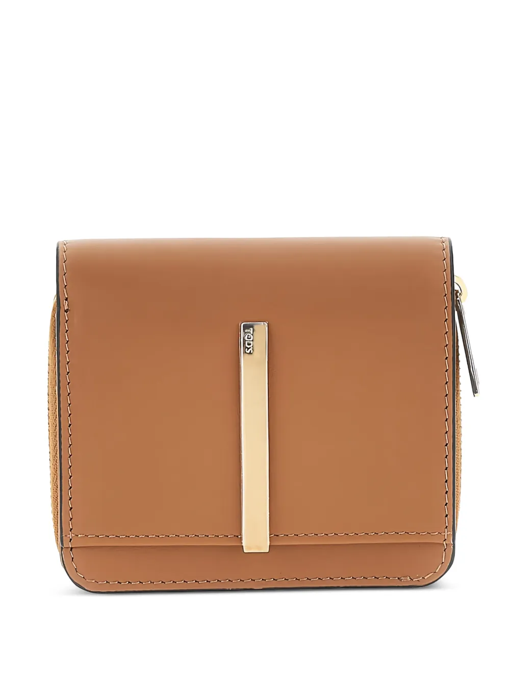Tod's logo-plaque leather wallet - Braun