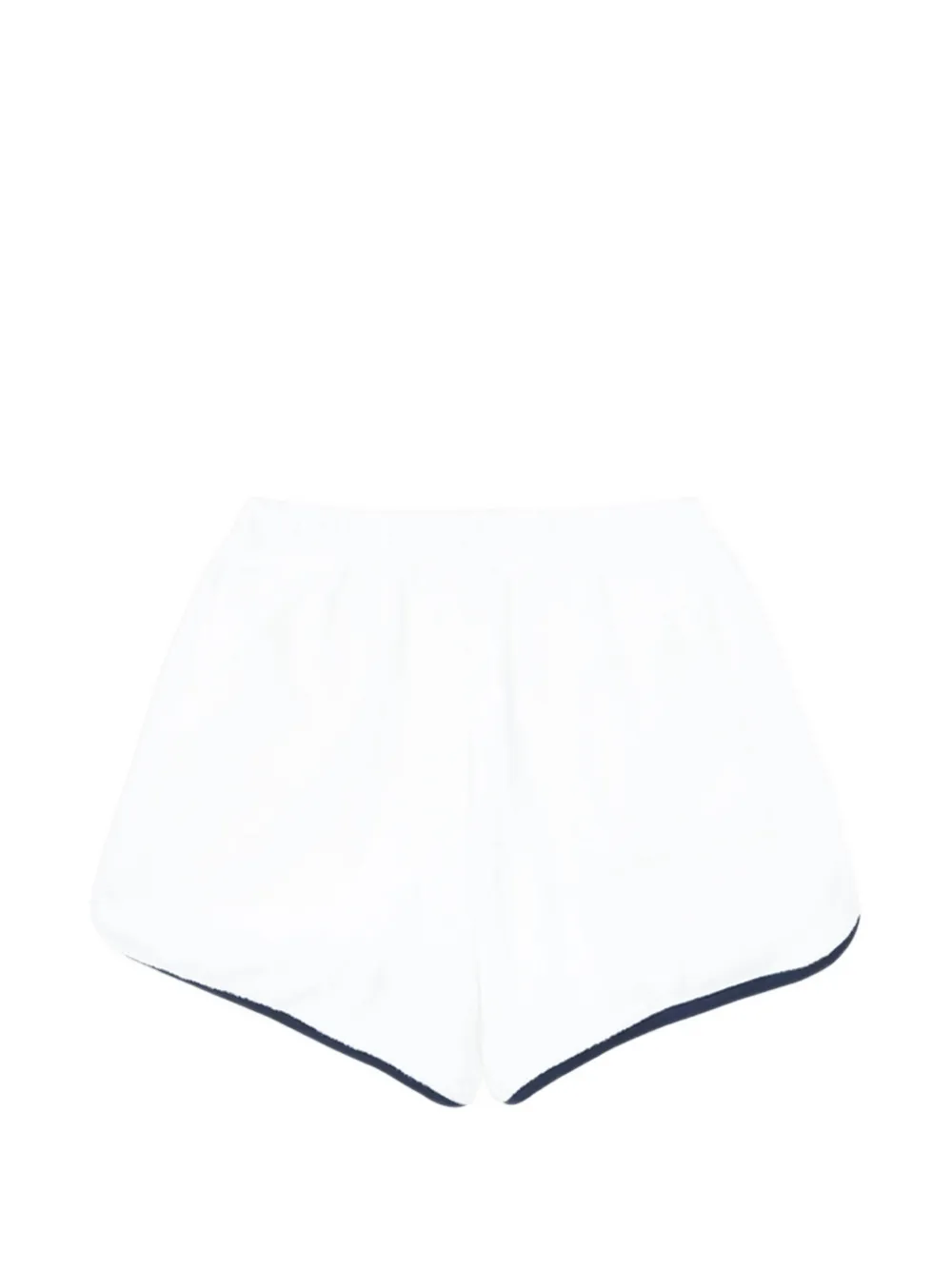 Sporty & Rich Badstof shorts met geborduurd logo Wit