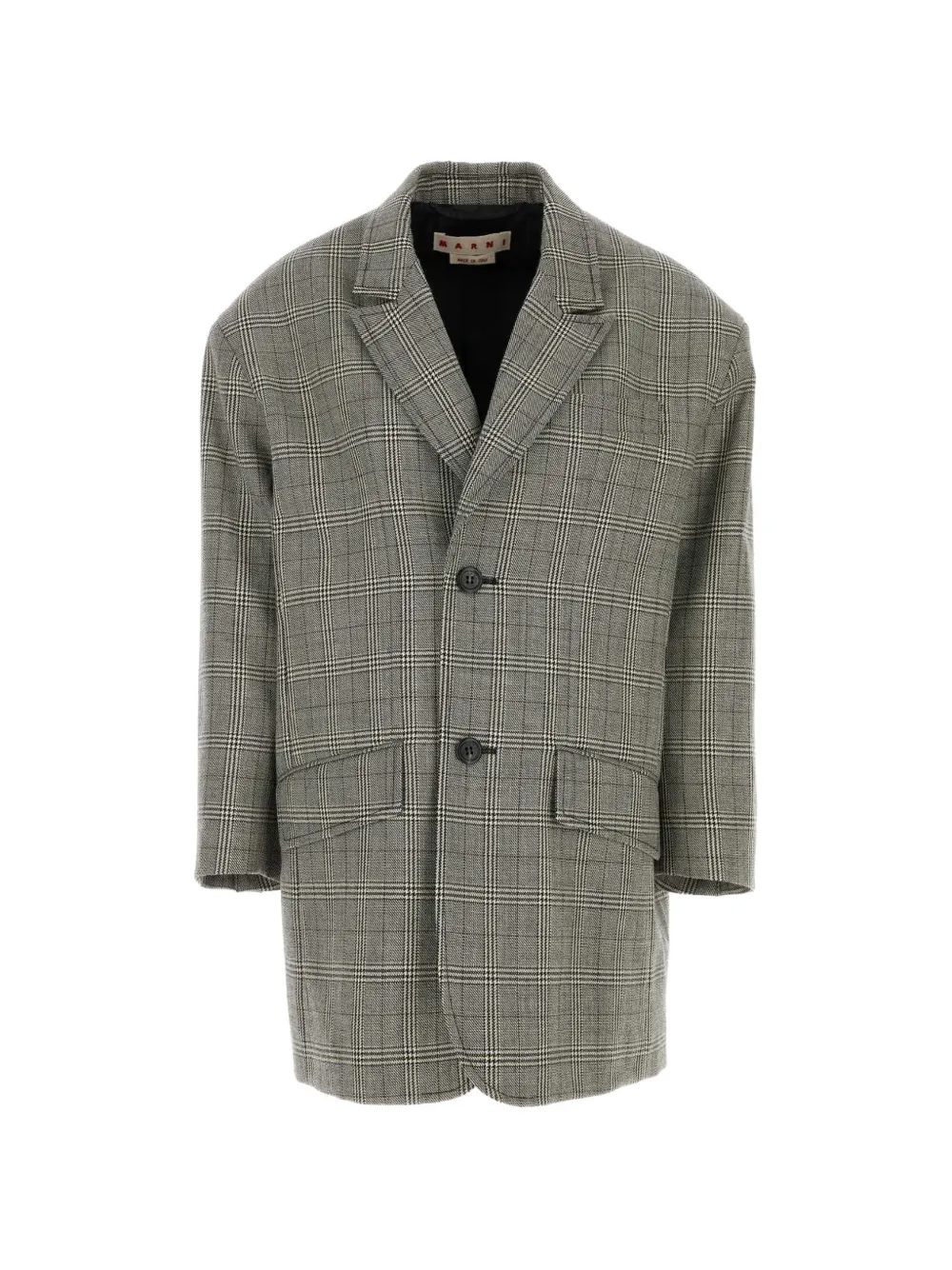 Marni check-pattern oversized blazer - Grey