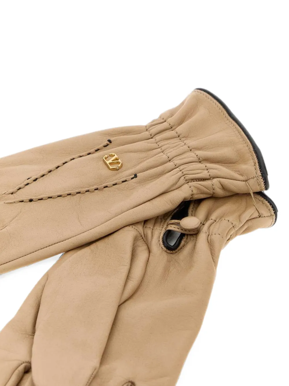 Valentino Garavani VLogo Signature leather gloves Beige