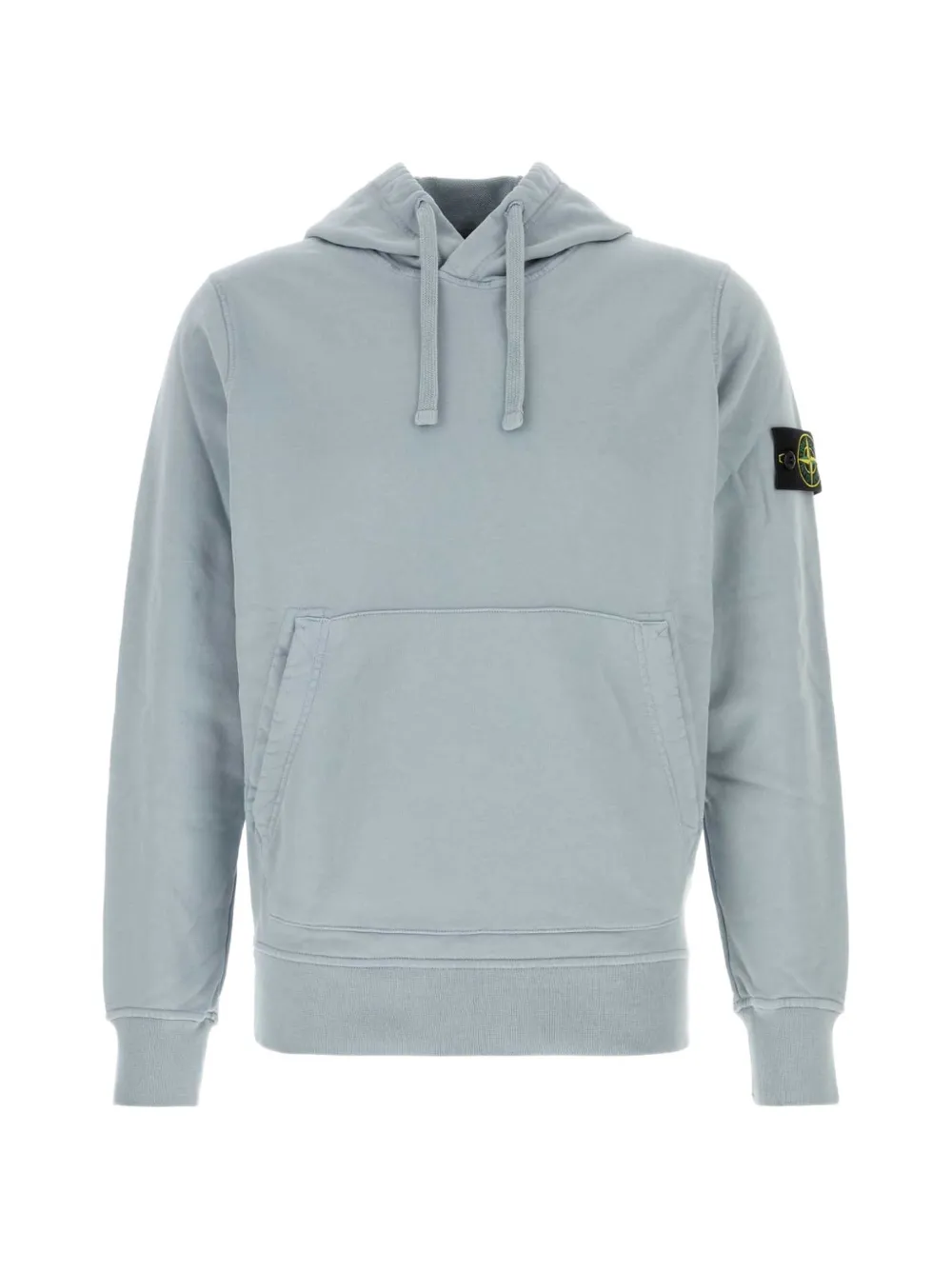 Stone Island 6100062 organic mélange cotton fleece hoodie - Blu