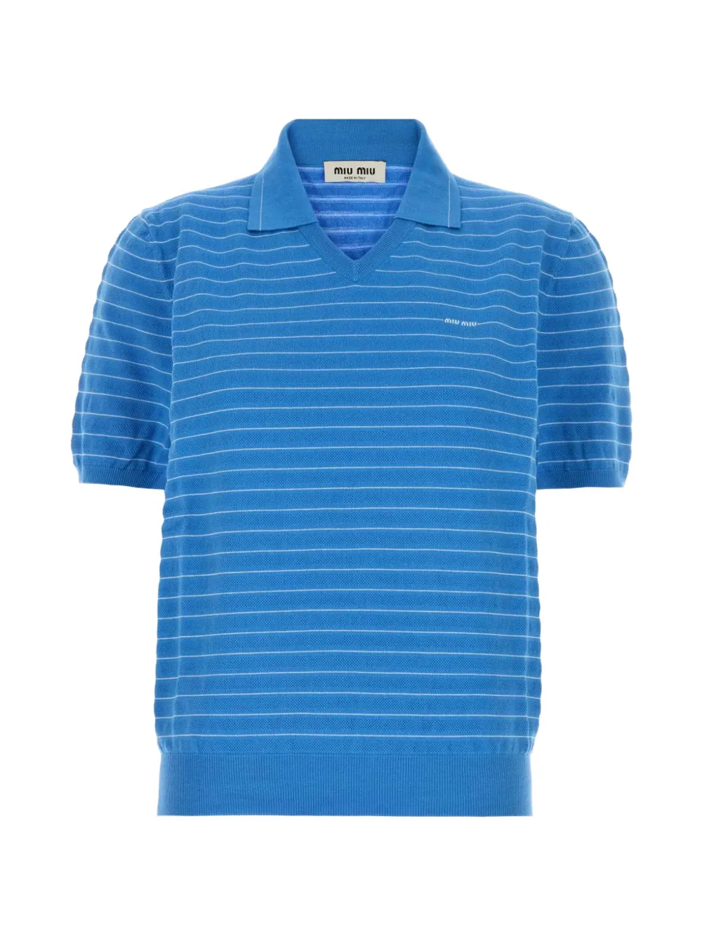 Miu Miu V-neck knit T-shirt - Blu