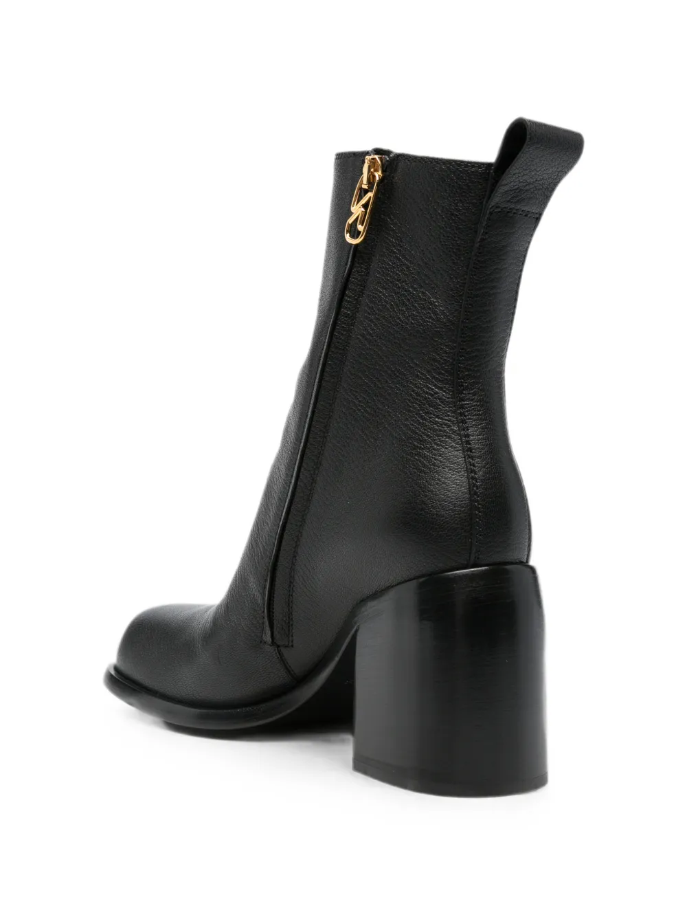 Sergio Rossi square-toe block-heel ankle boots Zwart