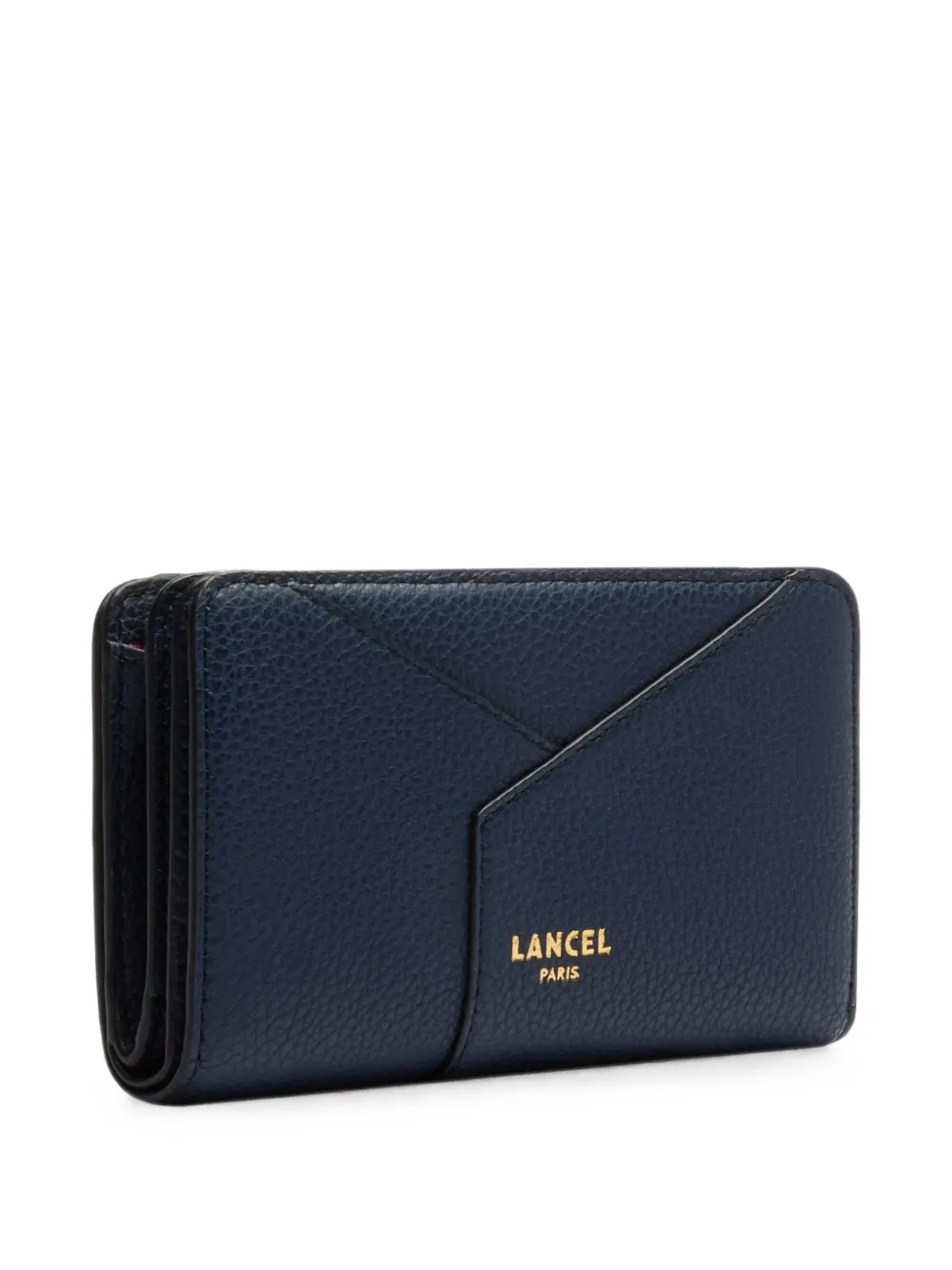 Lancel Enveloppe leren portemonnee met textuur Blauw