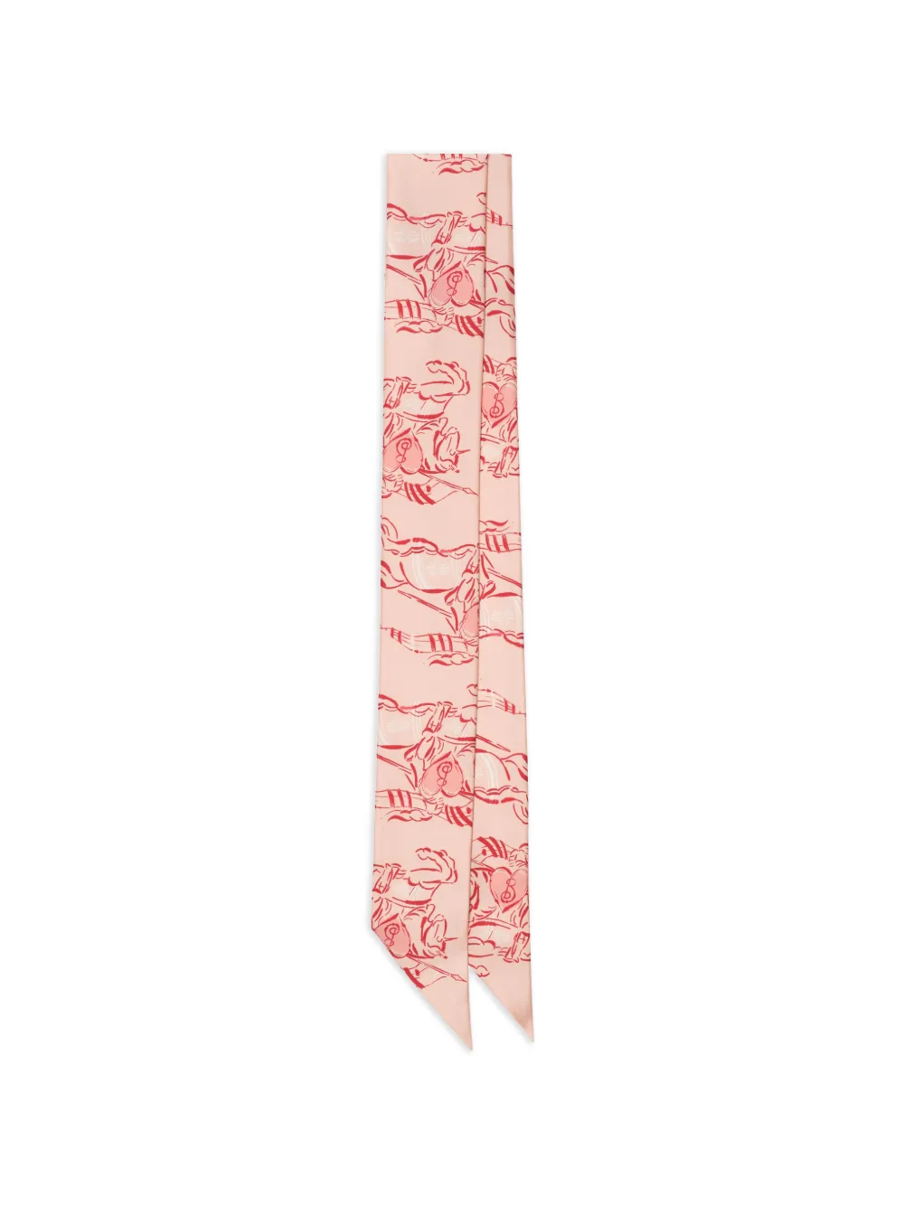Burberry skinny Heart Knight silk scarf - Rosa