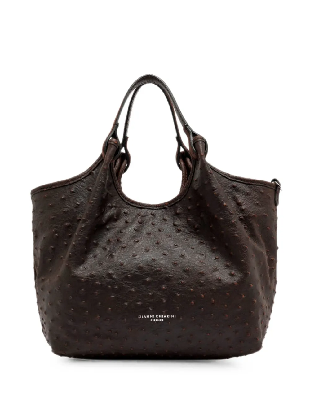 GIANNI CHIARINI ostrich-effect leather shoulder bag - Marrone