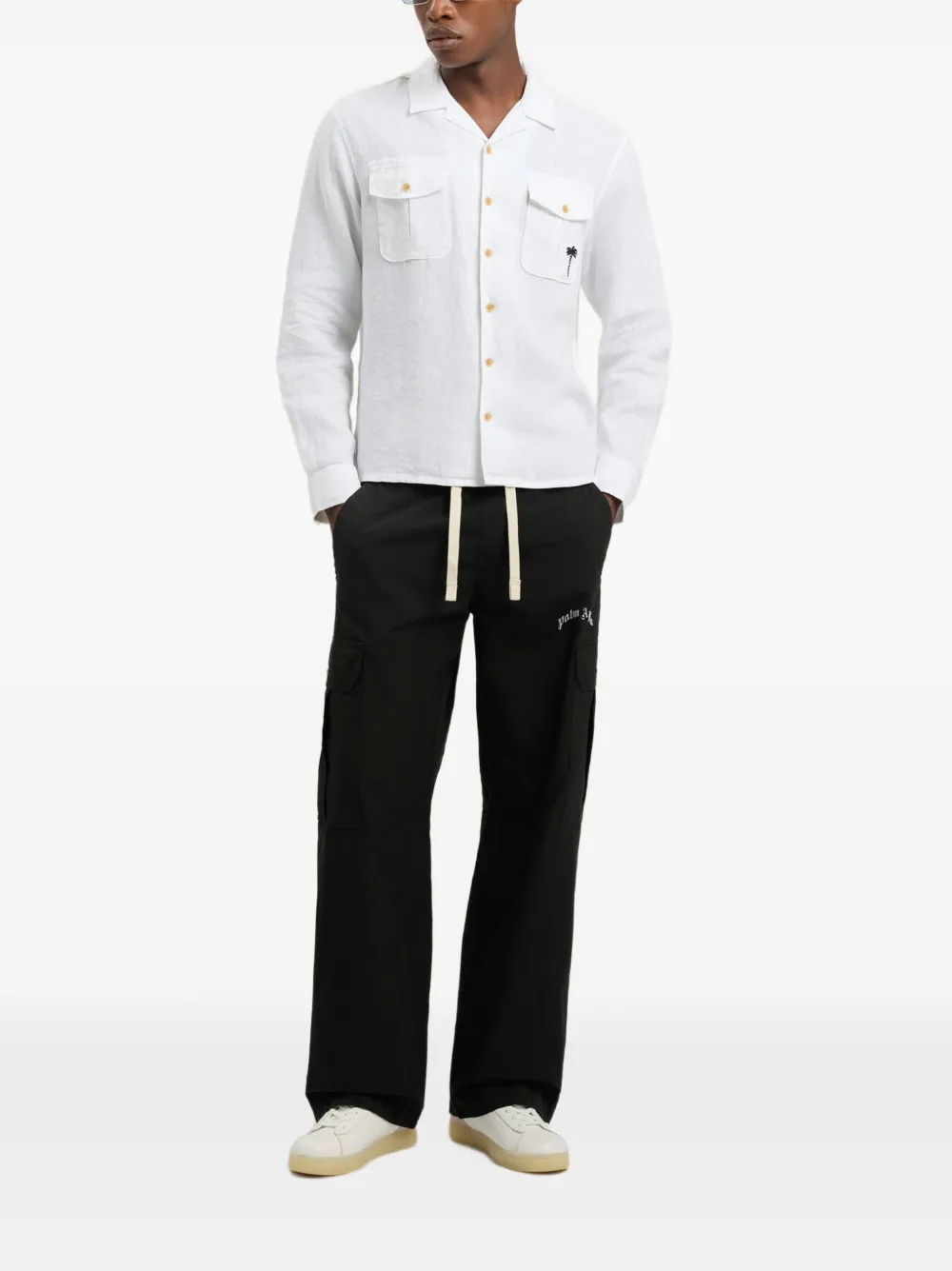 Palm Angels Bowlingshirt met palmboom-print Wit