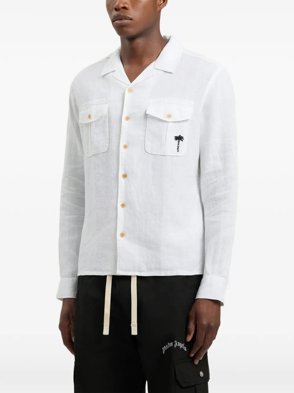 Palm Angels Bowlingshirt met palmboom-print Wit