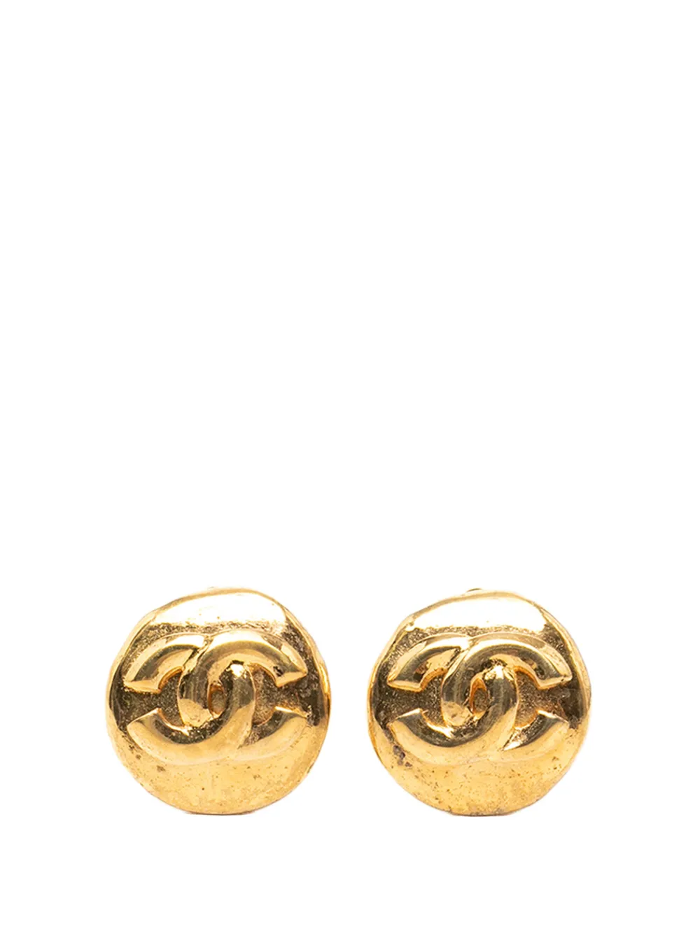 CHANEL Pre-Owned Orecchini tondi CC a clip con placcatura oro 1996
