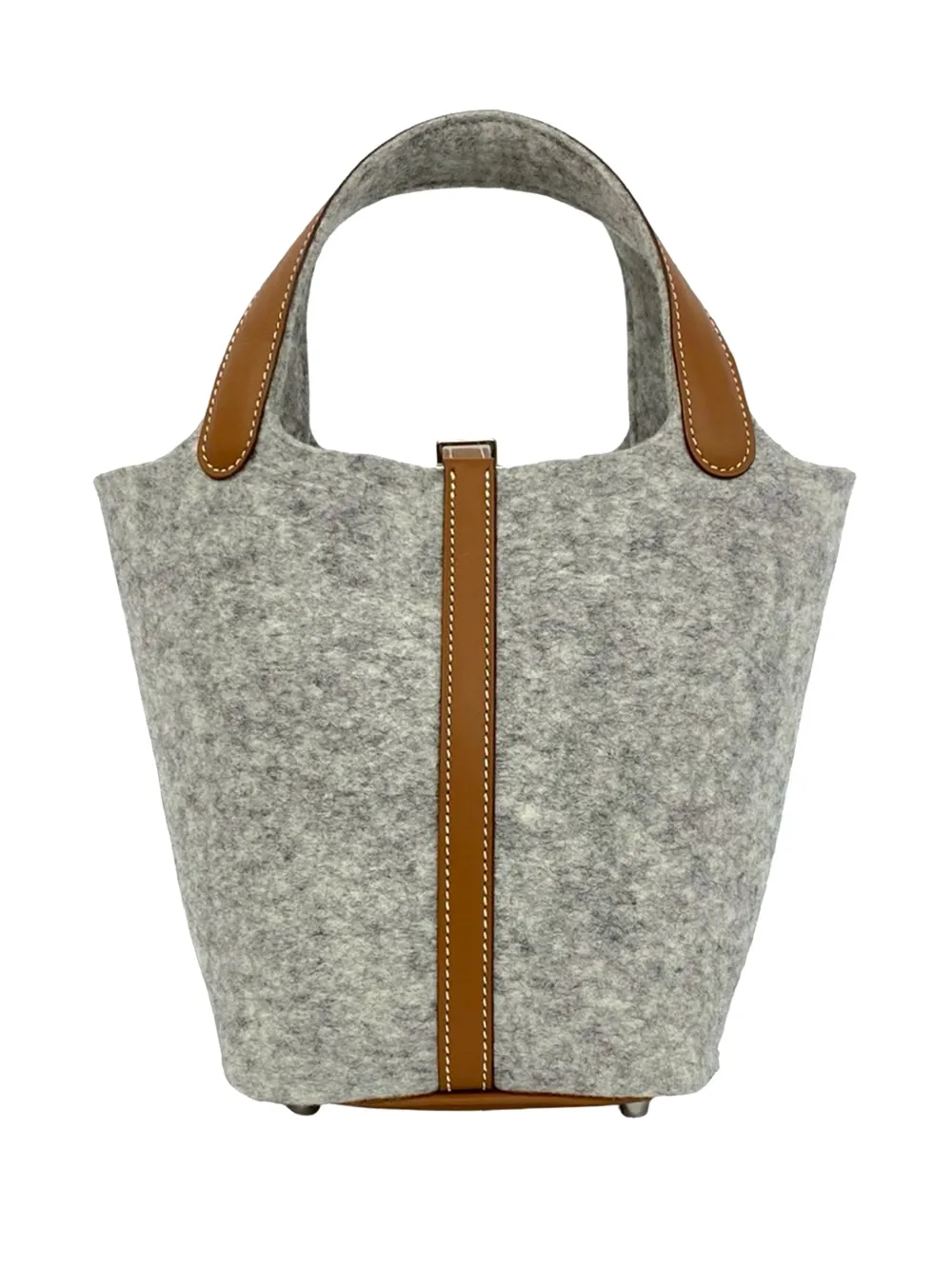 Hermès Pre-owned 2020-2022 Felt and Swift Picotin Lock 18 Handbag in Grey, view 3