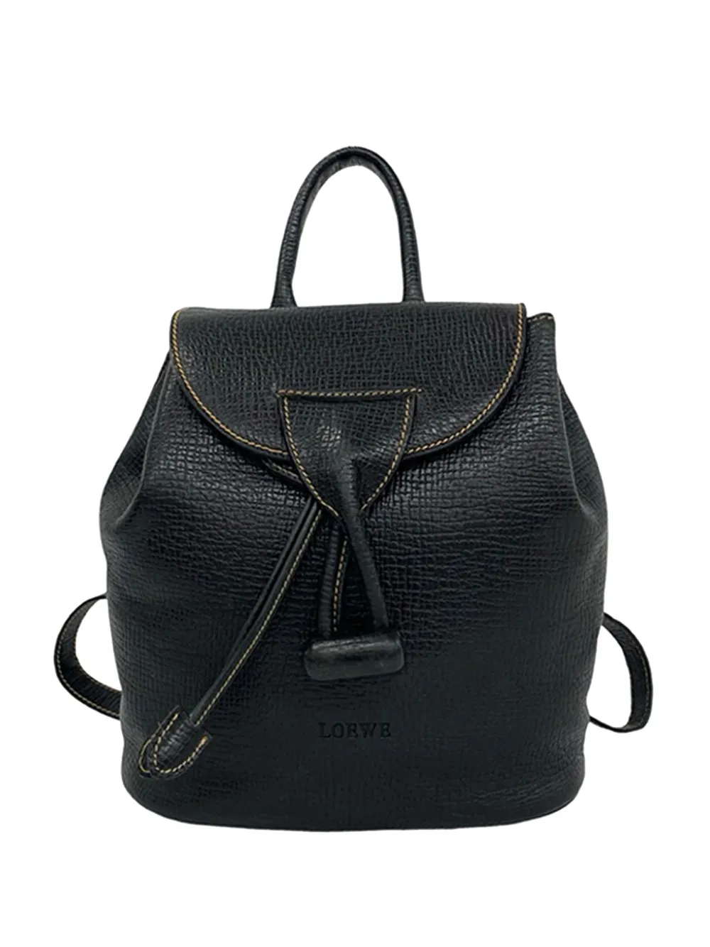 Loewe Pre-Owned 2000-2026 Textured Leather Toggle Flap backpack - Black