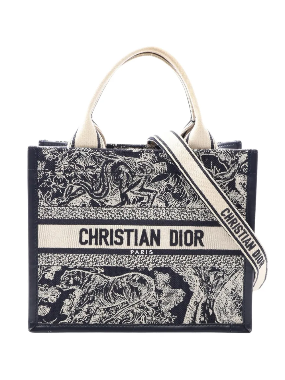 Christian Dior Pre-Owned 2018-2022 Small Canvas Embroidered Reverse Dioriviera Toile De Jouy Book tote bag - Blue