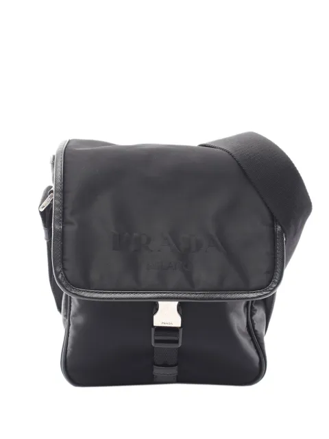 Prada Pre-Owned 2000-2025 Saffiano Trimmed Tessuto Buckle Messenger Bag crossbody bag