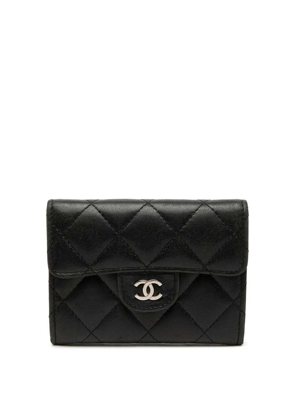 CHANEL Pre-Owned 2008-2009 Classic Lambskin Flap card holder - Black