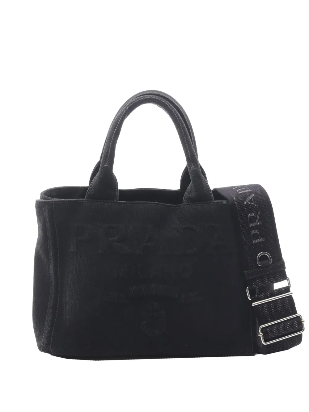 Prada Pre-Owned 2000-2010 Small Canvas Canapa Logo satchel - Black