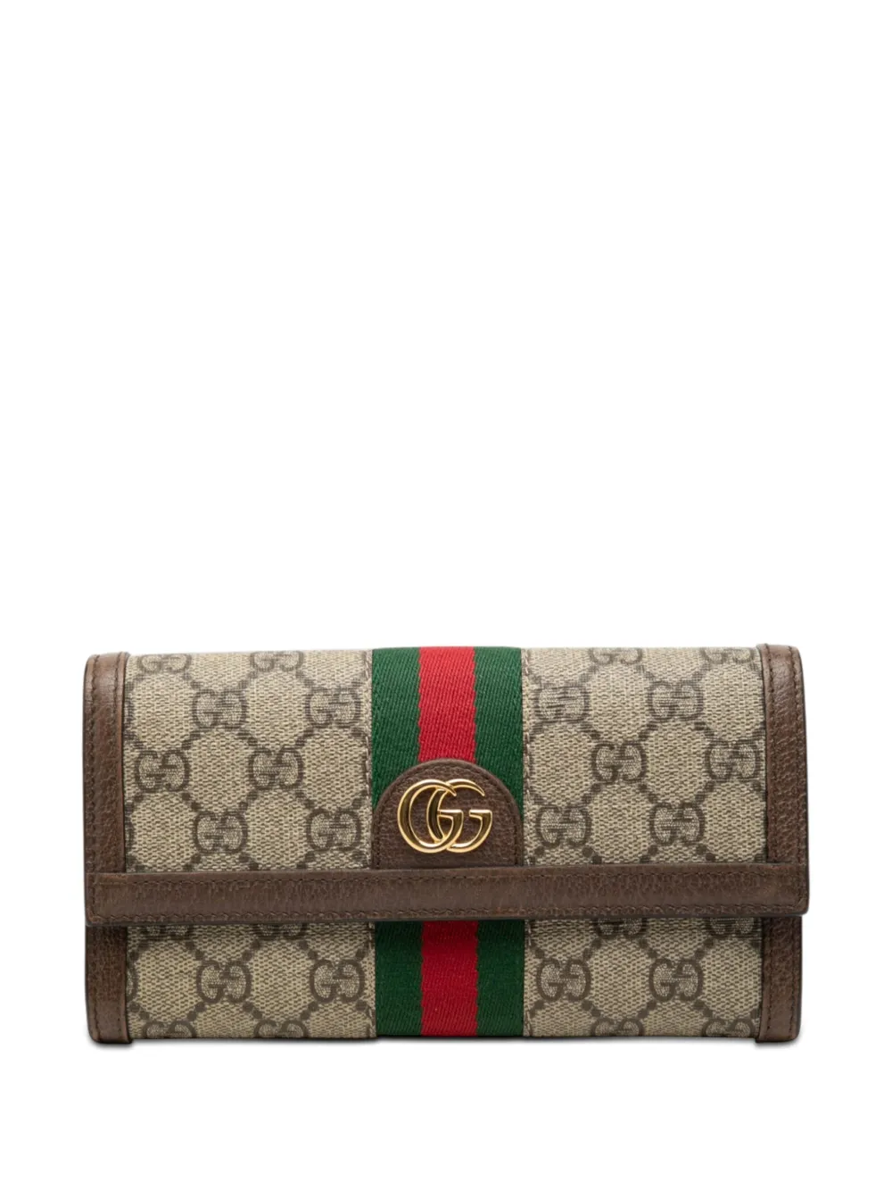 Gucci Pre-Owned Portafoglio continental Ophidia in tessuto GG Supreme con decorazione Web 2016-2026 - Toni neutri
