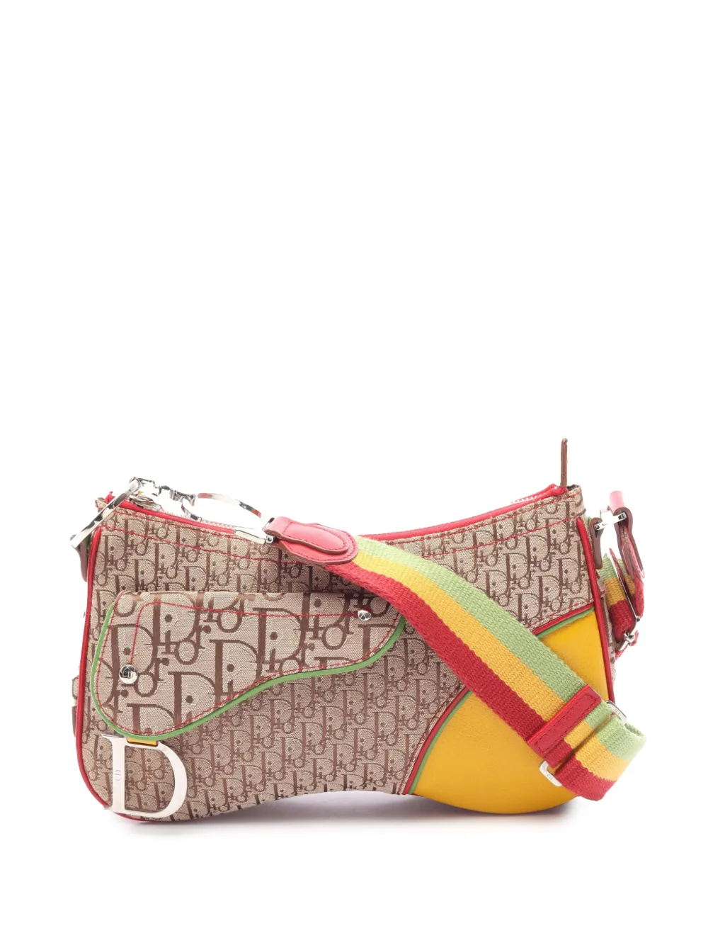 Christian Dior Pre-Owned Borsa a tracolla Diorissimo Rasta Saddle in tela 2004 - Toni neutri