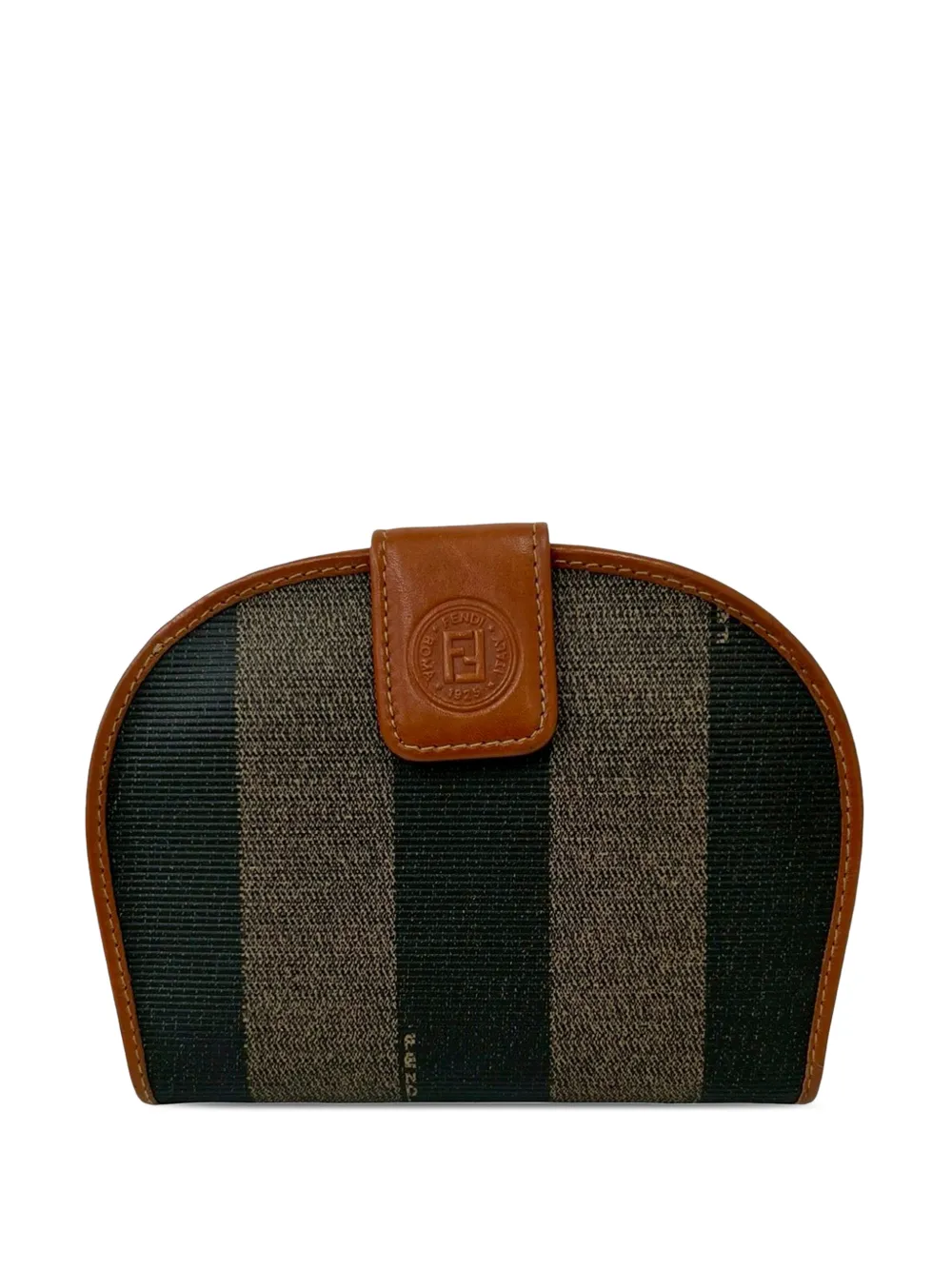 Fendi Pre-Owned Portafoglio bi-fold Pequin in tela cerata 2010-2026 - Nero
